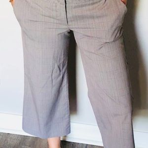 Flare Crop Plaid Pants- Size 7